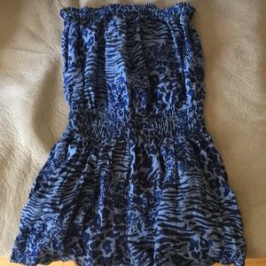 Forever 21 blue cheetah print romper